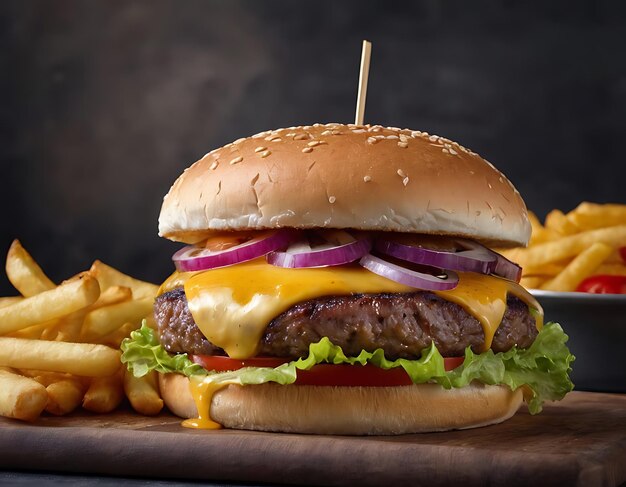 Heerlijke zelfgemaakte burger met chili en barbecue grill vuur voedsel advertentie banner in 3D illustratie Burger