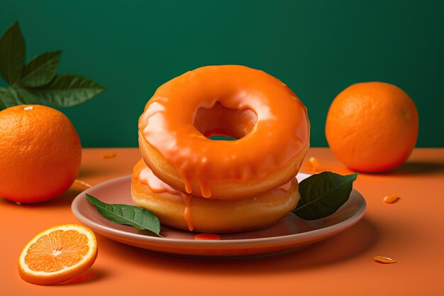 Heerlijke zoete donuts met oranje glazuur