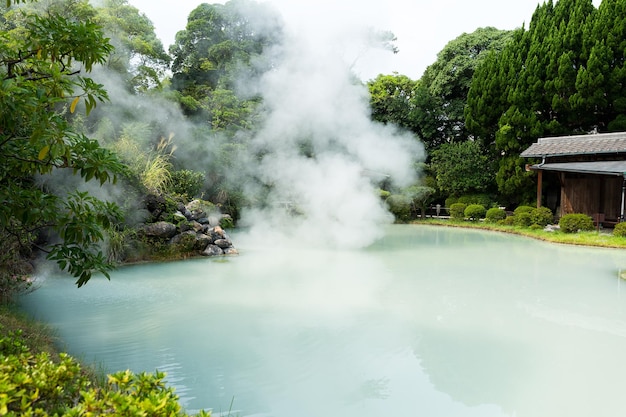 Heet bronwater kokend, Beppu, Oita, Japan