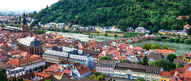 Heidelberg one of the most beautiful medieval cities in Germany Cityscape panorama