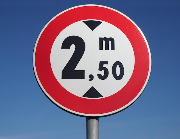 Photo height limit sign