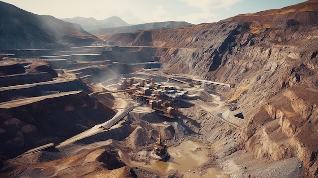 Height View of An Open Pit Mining Site