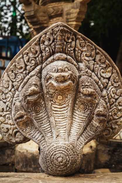 Heilig beeld in de tempel op de berg Phnom Kulen. Siem Reap, Cambodja.