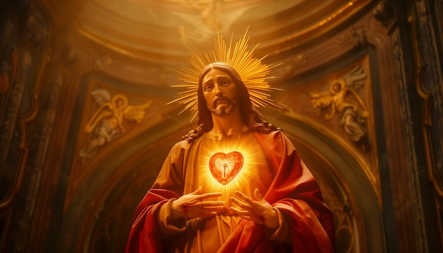 Foto heilig hart van jezus christus goddelijke barmhartigheid pasen