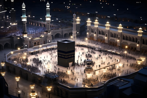 Foto heilige schoonheid landschap van de kaaba in mekka