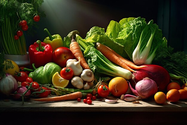 遺産野菜園は様々な種類と色の野菜を混ぜて作られています