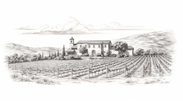 Heirloom Vineyards Een minutieus gedetailleerde schets van groene architectuur in wijnland Italië