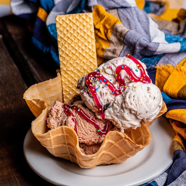 Foto helado met galletas