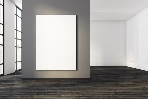 Helder betonnen interieur met whiteboard