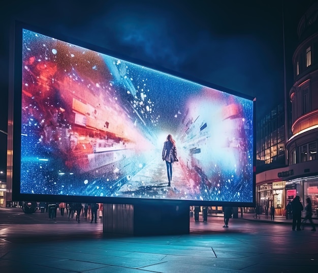 Helder billboardframe in het stedelijk landschap open doek voor creativiteit en promotie