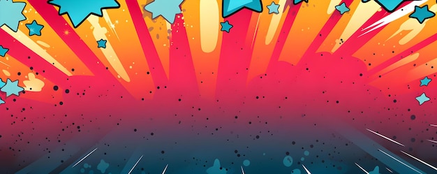 Foto helder en dynamisch comic-geïnspireerde vector achtergrond met bursts sterren en retro superheld vibes concept superhero theme dynamic design comicinspired retro vibes bursting stars