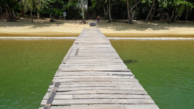 Helder en groen water op het tropische strand van Ilha Grande Rio de Janeiro Brazilië