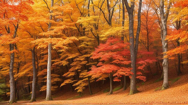 Helder herfstkleuren pad in het bos