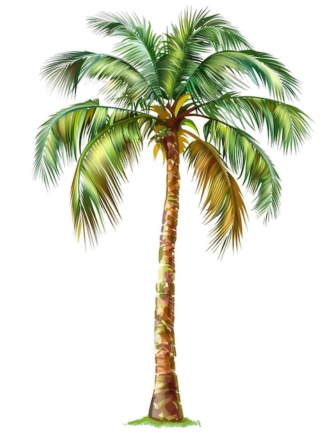 Foto helder palmbom geïsoleerd op witte achtergrond