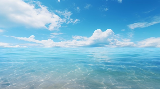 Helder turquoise zee met helder water en blauwe lucht