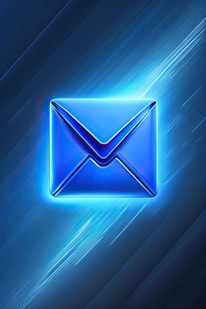 Helderblauw e-mail symbool