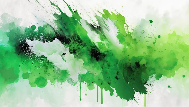 Heldere abstracte aquarel achtergrond. Groen en wit aquarel behang.