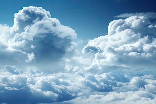 Heldere blauwe lucht met pluizige witte wolken Generatieve AI