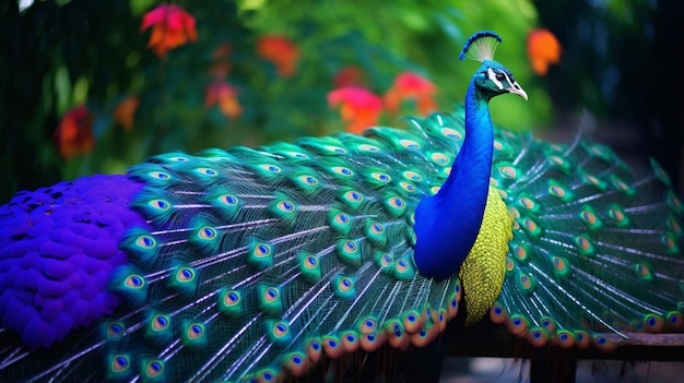 Heldere mooie verenstaartvogels pauw