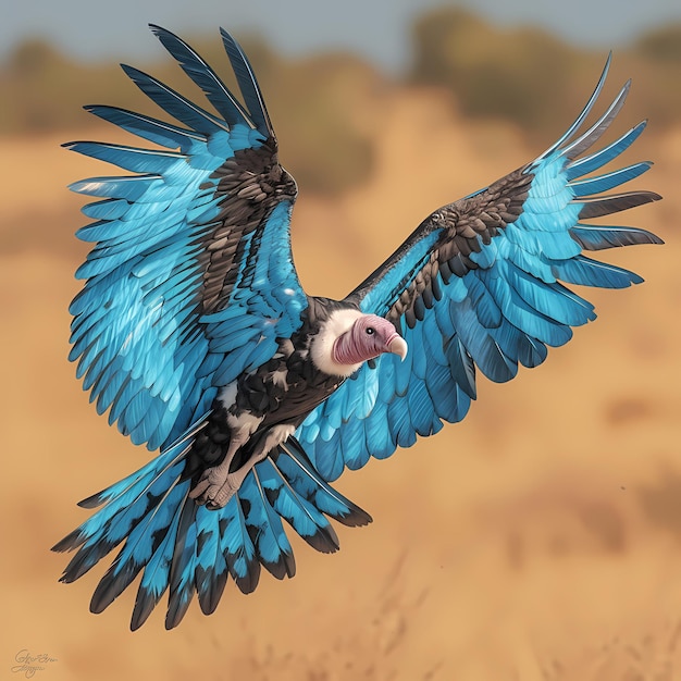 Heldergekleurde vogel in vlucht boeiende dieren in het wild