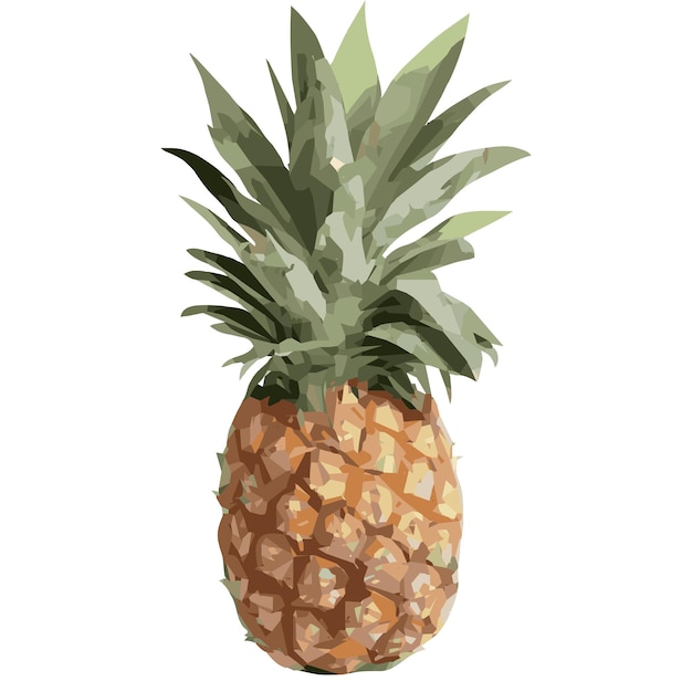 Hele ananas. Ananas met bladeren isoleren op witte achtergrond.