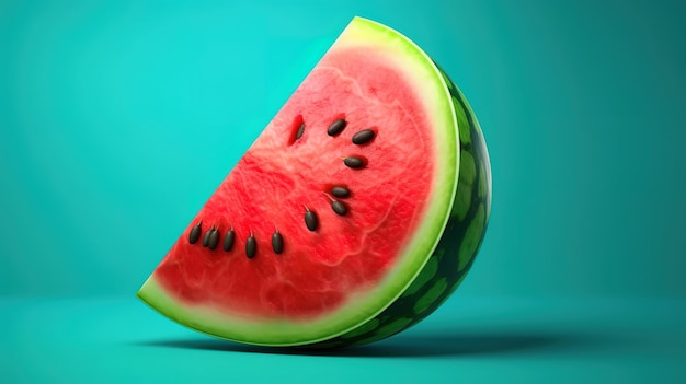Hele en plak rijpe watermeloen Generatieve Ai