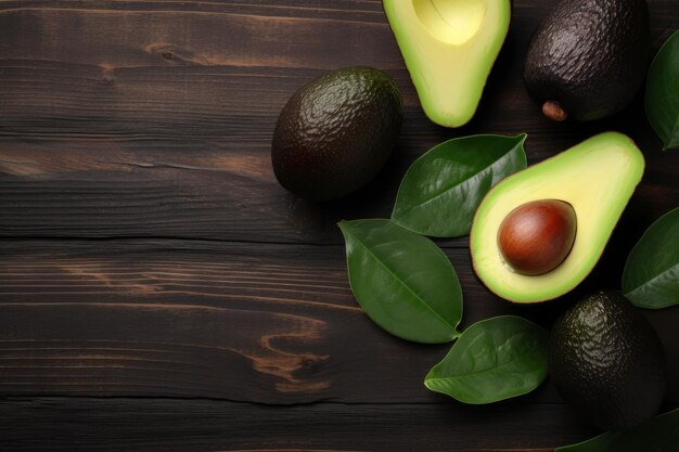 Hele gesneden avocado's Planten natuurlijke genereren Ai