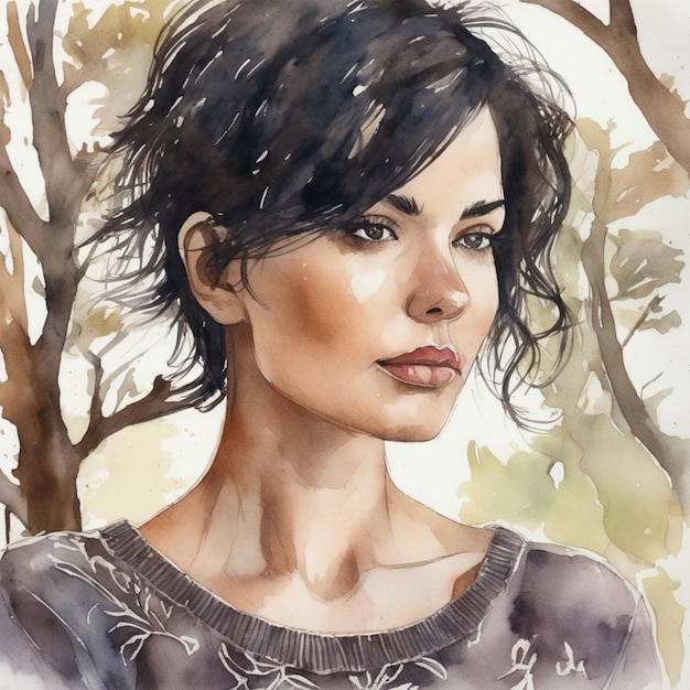 Helenaartrudenko Watercolor Is My Nickname My Style Is A Watercolor Goddess Short Black Hair Sli