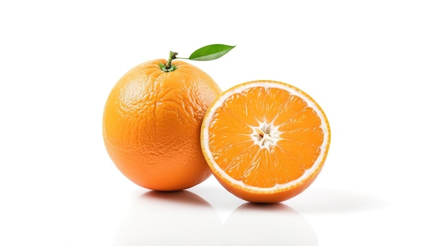 helft van sinaasappel geïsoleerd op de witte achtergrond Thaise vrucht