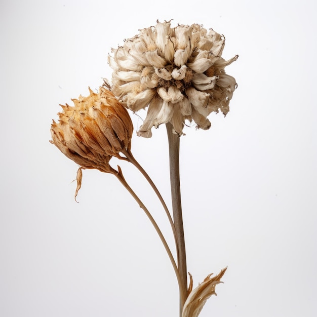 Helichrysum gedroogde bloem geïsoleerd op witte achtergrond Generatieve AI