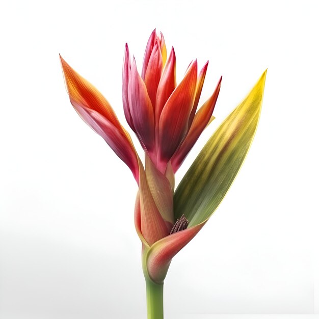 Heliconia flower isolated on white background Closeup