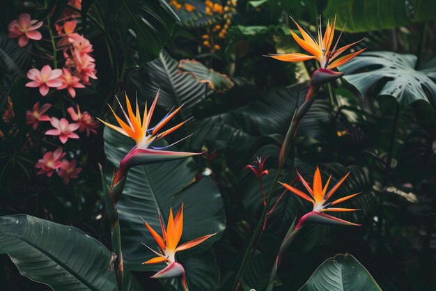 Foto heliconia fiore strelitizia reginae noto anche come fiore dell'uccello del paradiso