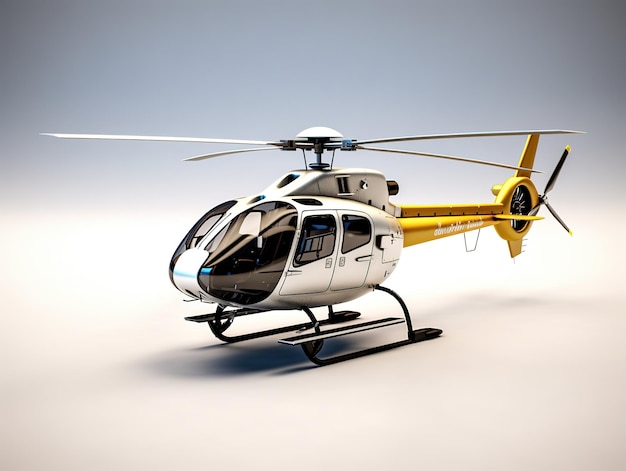 Helicopter 3d illustration isolated on background