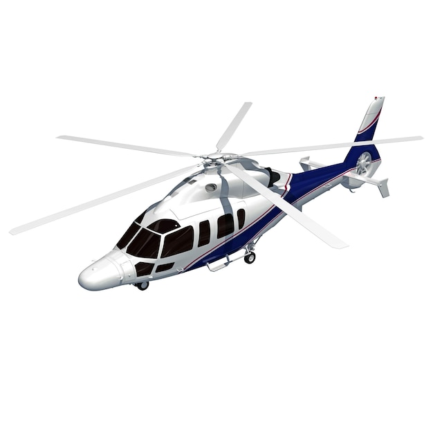 ヘリコプター 3D レンダリング 白い背景
