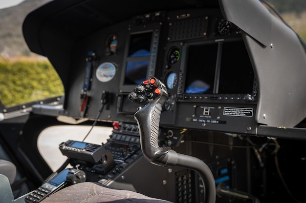 Helicopter cockpit inside cockpit