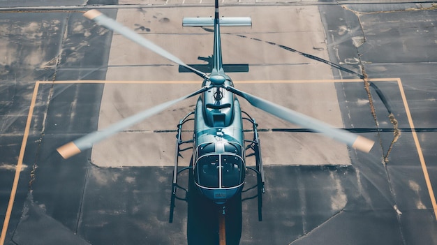 helicopter parked on the airport runway during the day