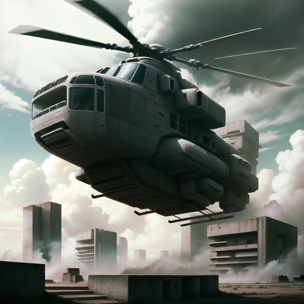 Photo helicopter of tech cement