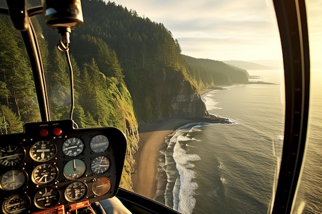 Helicopter tour over the coastline