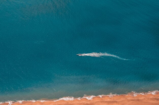 Helicopter view of sea waves