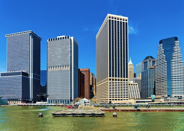 Helikopterplatform in Lower Manhattan in New York, VS, op East River. Pier 6.