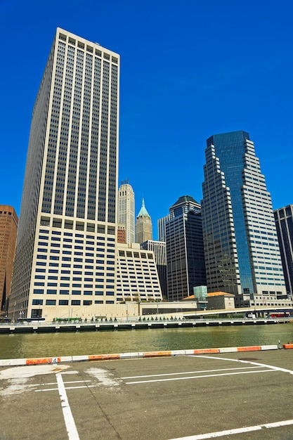 Helikopterplatform in Lower Manhattan in New York, VS, op East River. Pier 6.