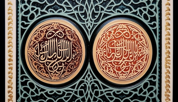 Фото Гелиогравюра печати почтовой марки из арабской каллиграфии