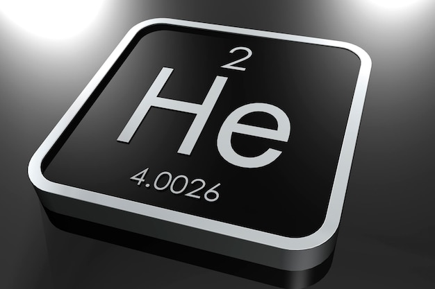 사진 검은색 사각형 블록의 주기율표에서 헬륨 원소