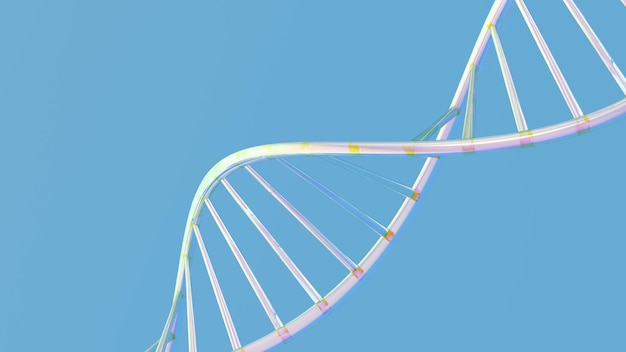 Helix DNA isolated on background 3d illustration rendering