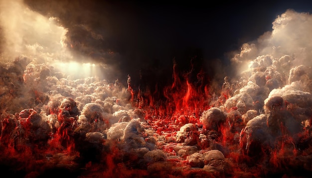 Hell abstract background AI generated