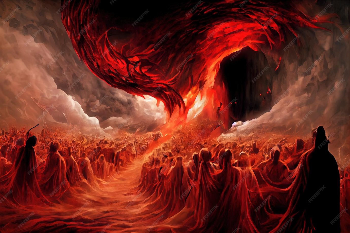 Premium Photo The hell inferno metaphor souls entering to hell in