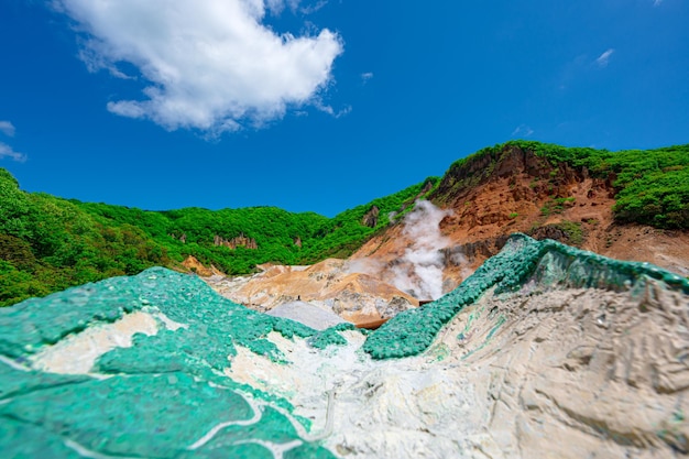 Photo hell valley in hokkaido noboribetsu city