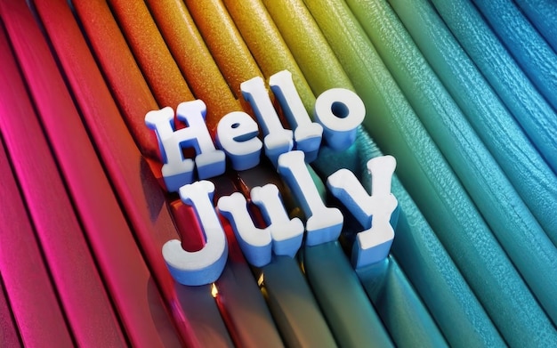 Photo hello july month text