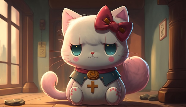 Hello kitty in pokemon high resolution image Ai generated art