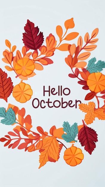 Photo hello october background for autumn